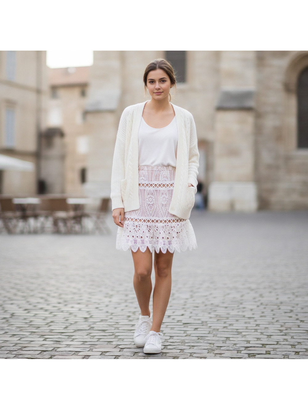 Michael Kors White Lace Mini Skirt Size 4